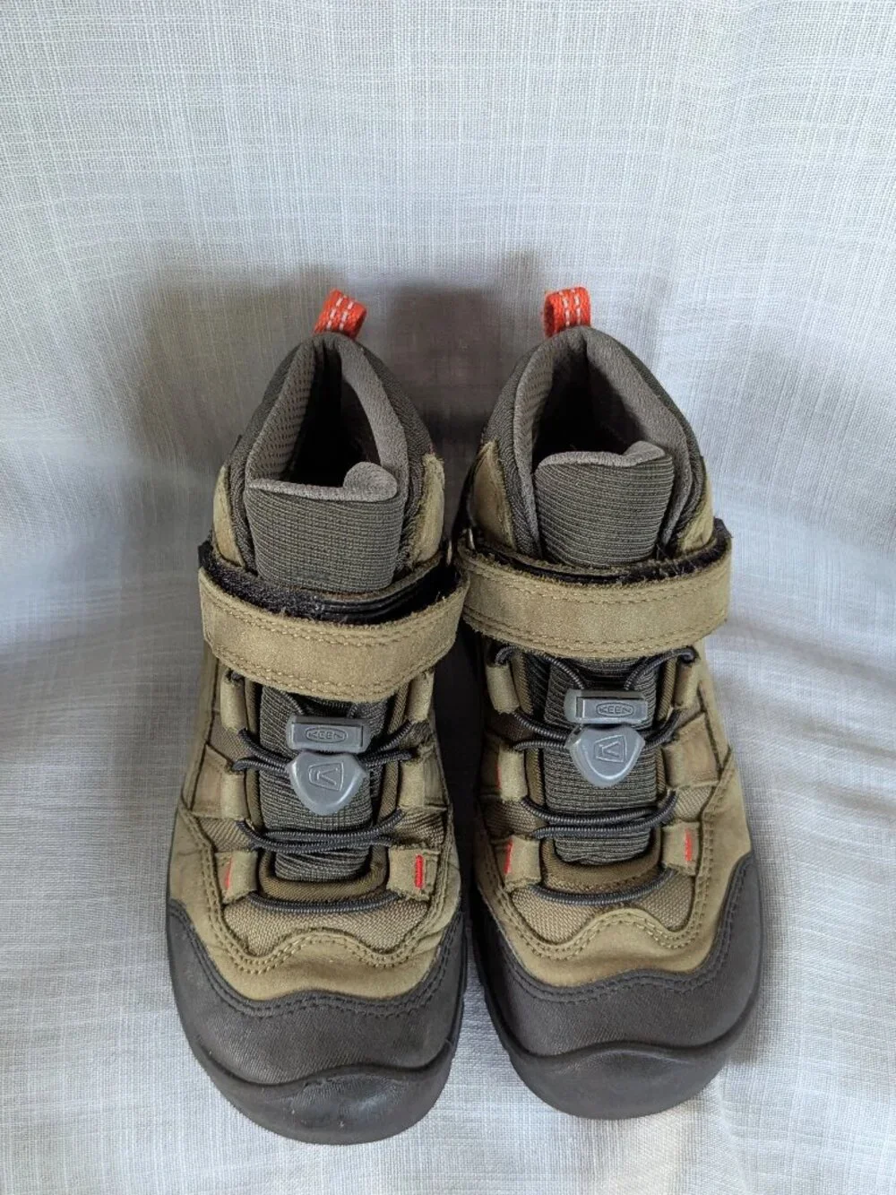 KEEN WATERPROOF HIKING BOOTS LITTLE BOYS SIZE 13 TAN BLACK